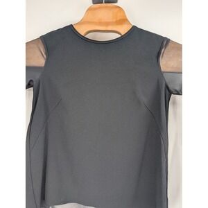 Rag & Bone Women's‎ Blouse Black Split Back Sheer Sleeves XXS